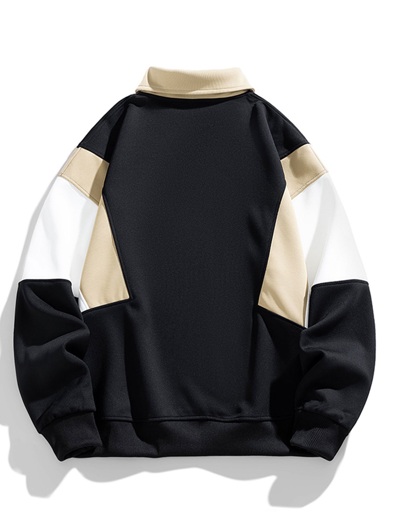 Relax Fit Color Block Polo Sweatshirt